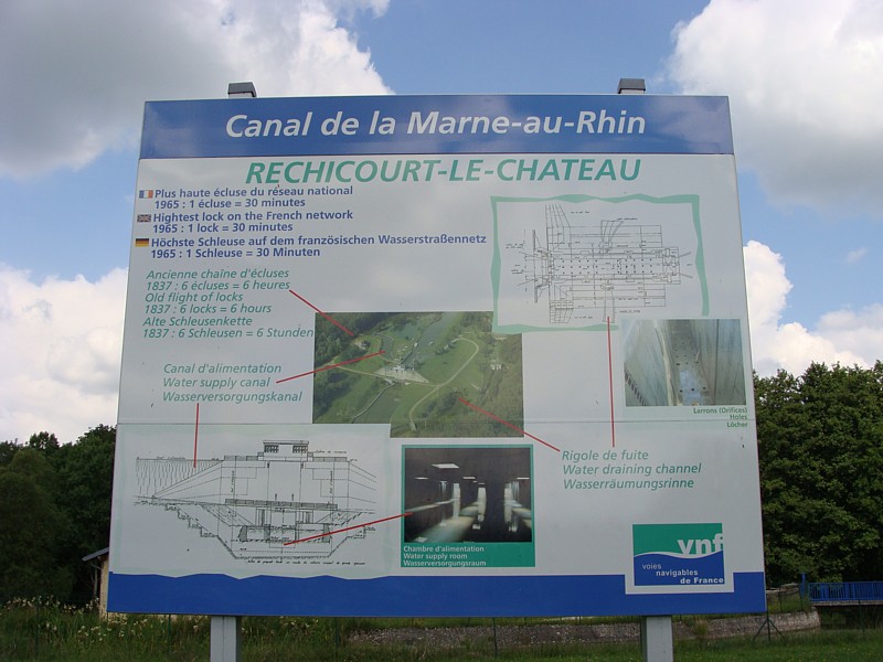 Infotafel zur Schleuse von Réchicourt